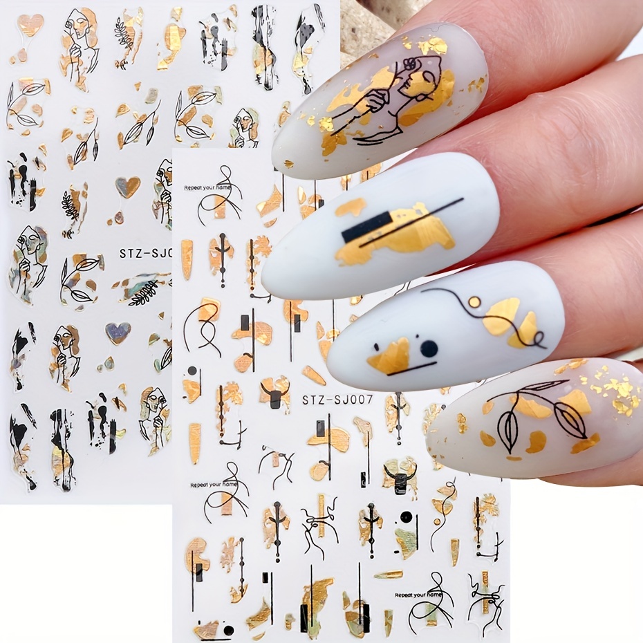 Nail Art Gothic - 1PC Abstract Geometry Stickers for Nail
