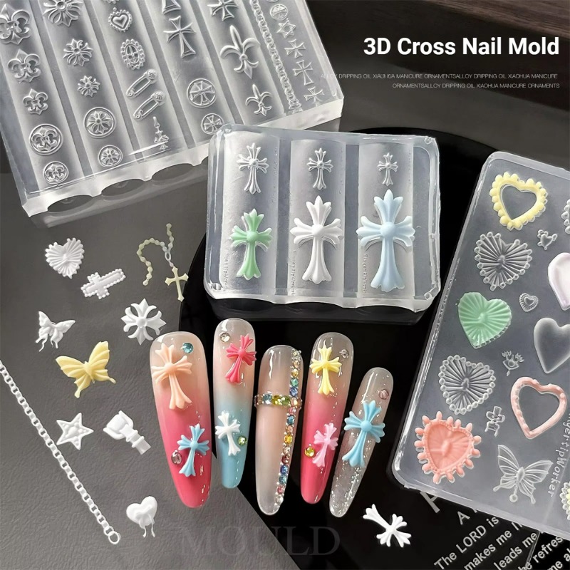 Silicone Cross Nail Art Molds  - огляд і ціна Nail Art Gothic