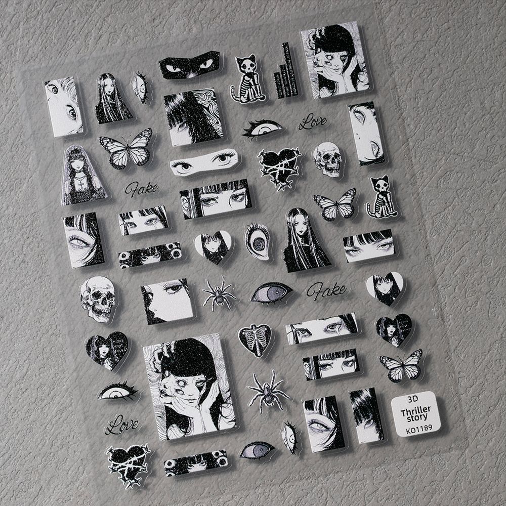 1Pc/Wholesale Gothic Black-Whi - огляд і ціна Nail Art Gothic