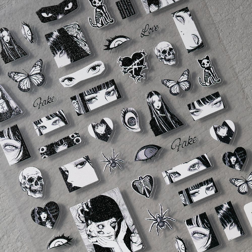 1Pc/Wholesale Gothic Black-Whi - огляд і ціна Nail Art Gothic