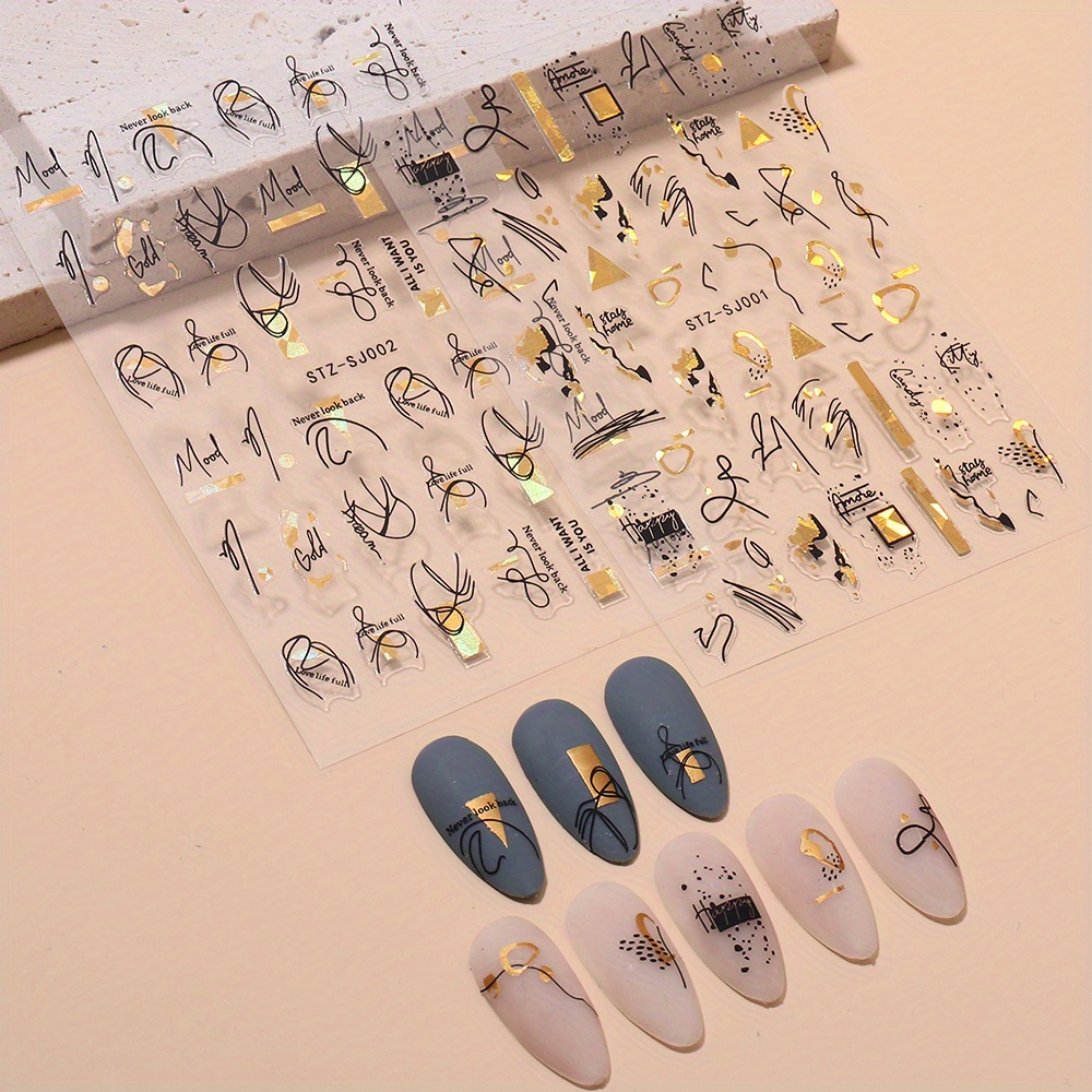 1PC Abstract Geometry Stickers - огляд і ціна Nail Art Gothic