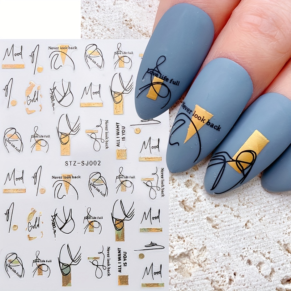 1PC Abstract Geometry Stickers - огляд і ціна Nail Art Gothic