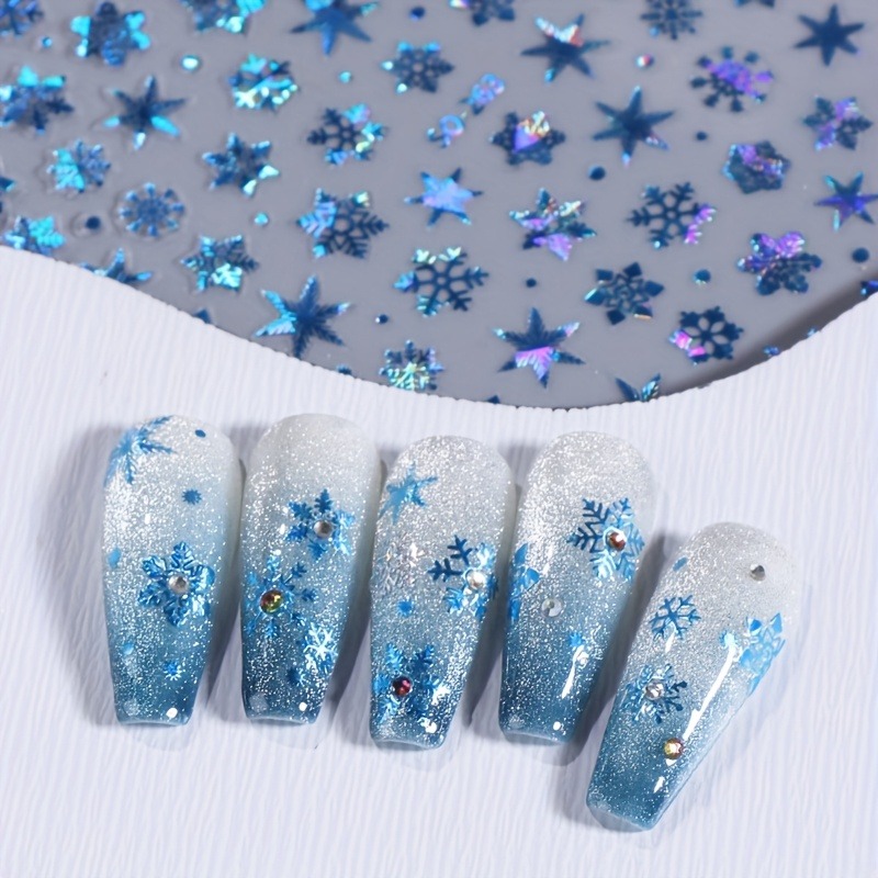 5PCS Christmas snowflake star  - огляд і ціна Nail Art Gothic