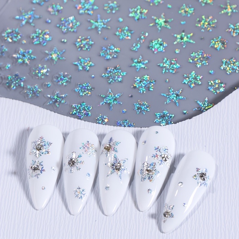 5PCS Christmas snowflake star  - огляд і ціна Nail Art Gothic