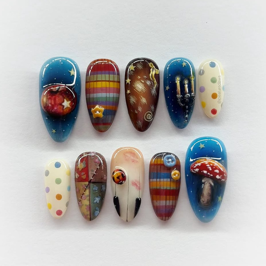 24pcs Dark Gothic Punk Fake Na - огляд і ціна Nail Art Gothic